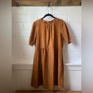 Hatch Tan Dress with Purple Floral Accents